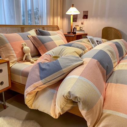 Cozy Sunset Gingham 3-Piece Duvet Cover Set