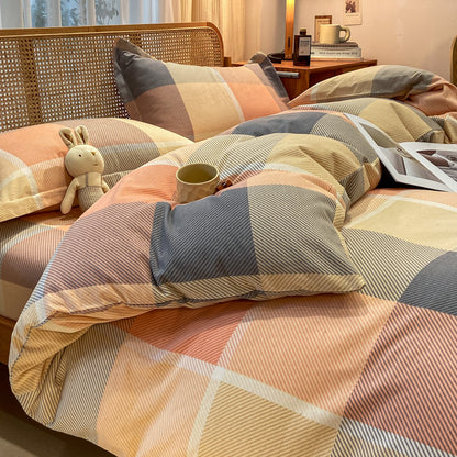 Cozy Sunset Gingham 3-Piece Duvet Cover Set