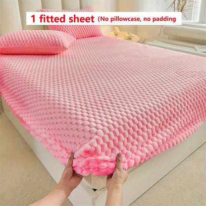 KGOODS Jacquard Velvet Fitted Sheet – Thick, Soft & Wrinkle-Resistant