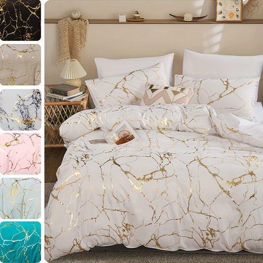 Luxury Gilded Vein 3-Piece Duvet Cover Set