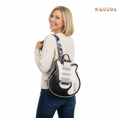 StrumMuse guitar purse on white background for product showcase