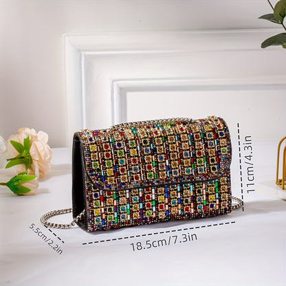 GlamShine Dual-Sided Crystal Clutch