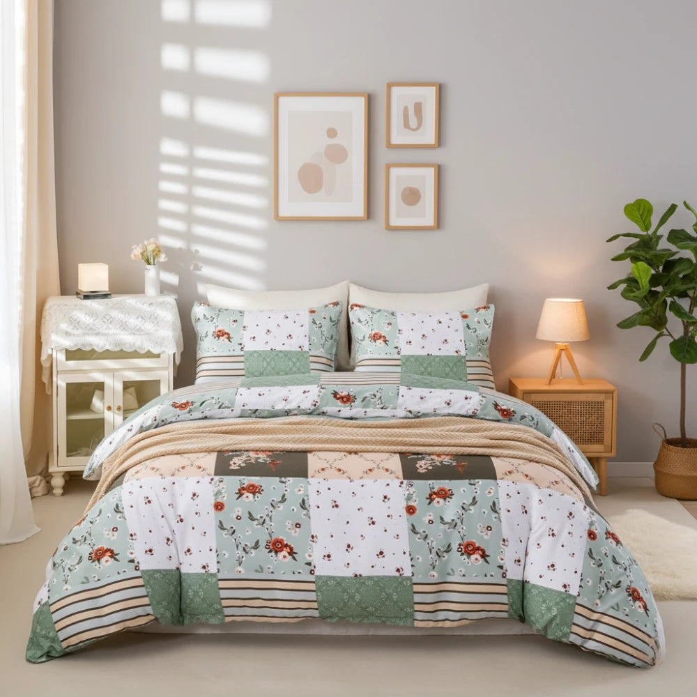 Detailed pattern of floral geometric cover fabric