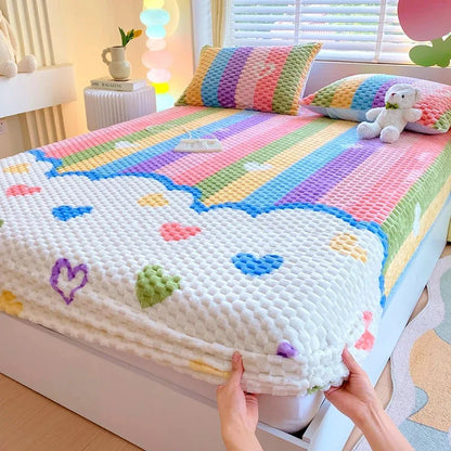 KGOODS Doudou Velvet Bed Skirt Protector – Soft, Thickened & Dustproof Cover