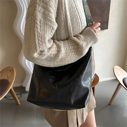 Vintage Vegan Leather Hobo Bag with Bohemian Strap