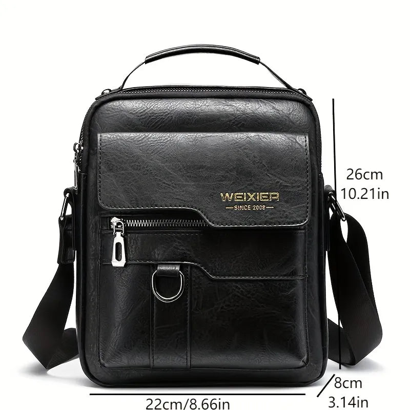 Men's Professional Vegan Leather Messenger Bag