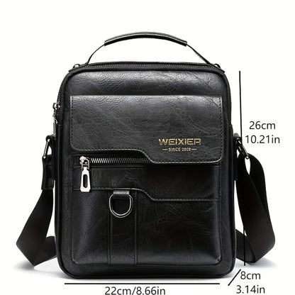 Men's Professional Vegan Leather Messenger Bag
