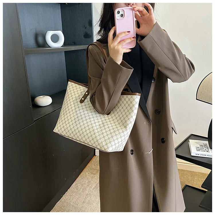 Minimalist Monogram All-Day Tote Bag for Women