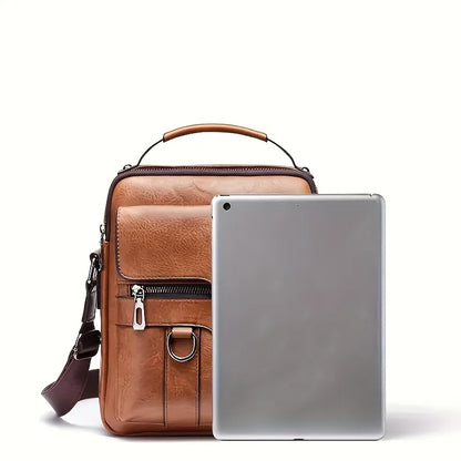Men's Professional Vegan Leather Messenger Bag