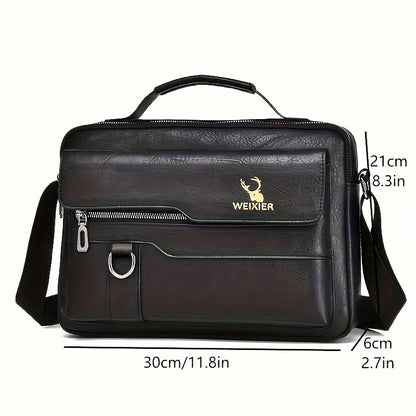 Men's Professional Vegan Leather Messenger Bag