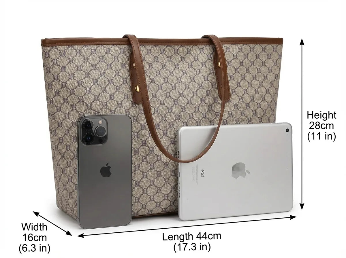 Minimalist Monogram All-Day Tote Bag for Women