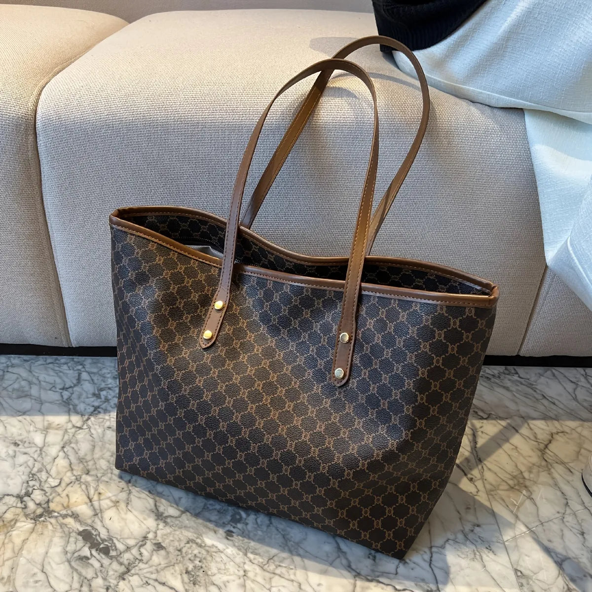 Minimalist Monogram All-Day Tote Bag for Women