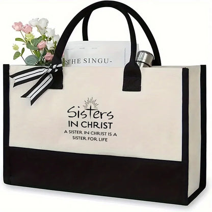 Sisters in Christ Christian Canvas Tote Gift Bag