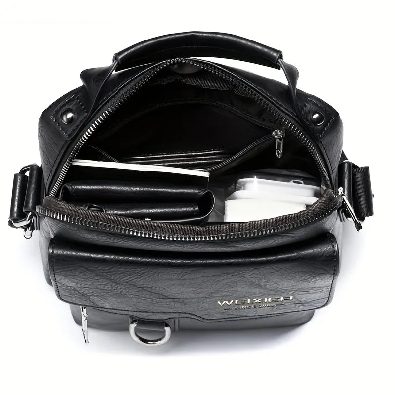 Men's Professional Vegan Leather Messenger Bag