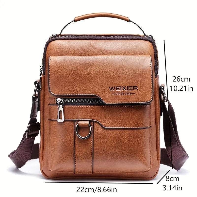 Men's Professional Vegan Leather Messenger Bag