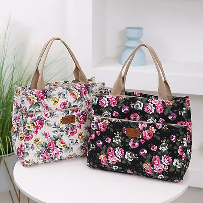 Floral Garden Canvas Tote Bag for Daily Commute