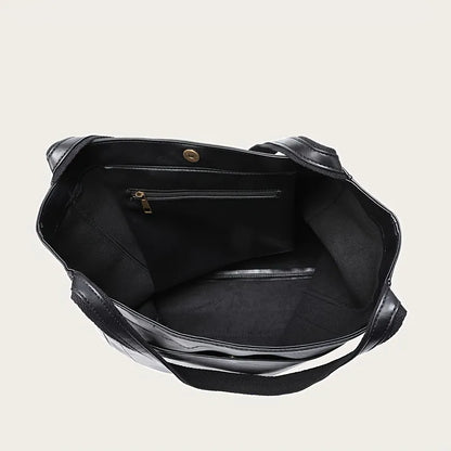 Minimalist Oiled Vegan Leather Large Capacity Tote Bag