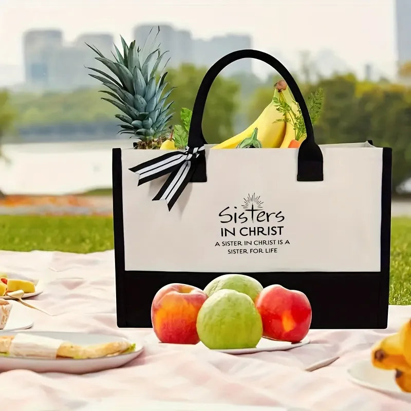 Sisters in Christ Christian Canvas Tote Gift Bag