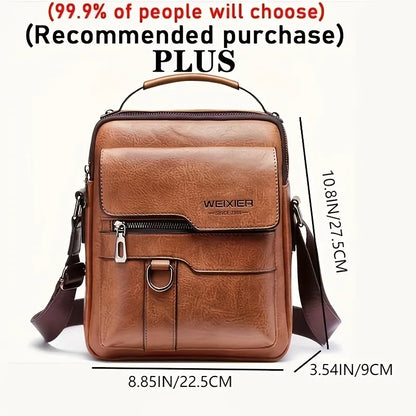 Men's Professional Vegan Leather Messenger Bag