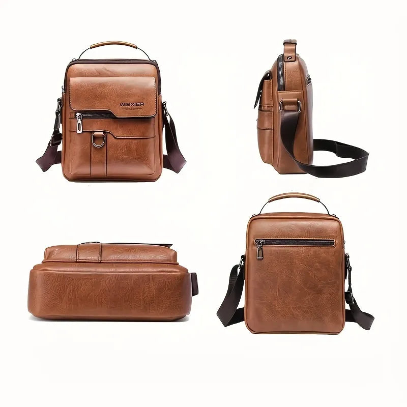 Men's Professional Vegan Leather Messenger Bag