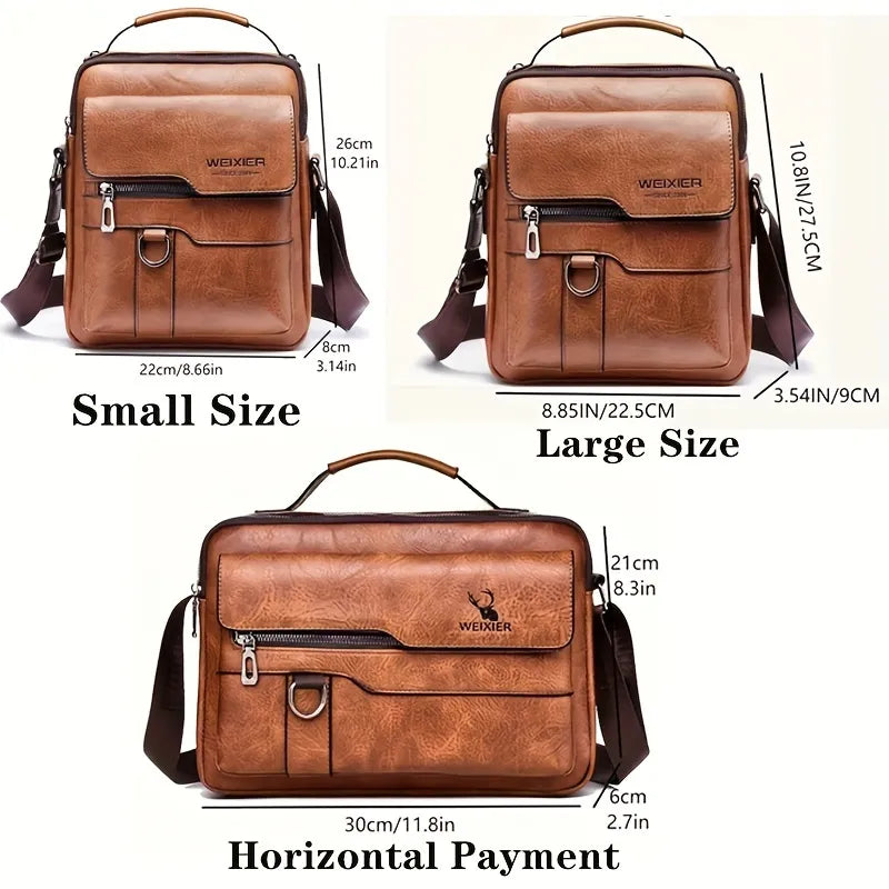 Men's Professional Vegan Leather Messenger Bag