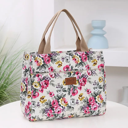 Floral Garden Canvas Tote Bag for Daily Commute