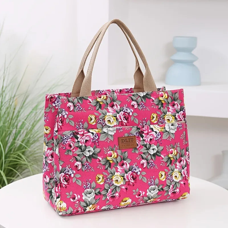 Floral Garden Canvas Tote Bag for Daily Commute