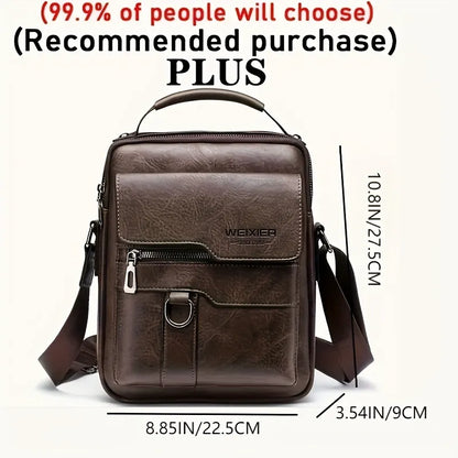 Men's Professional Vegan Leather Messenger Bag
