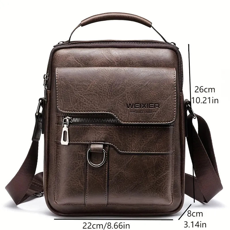 Men's Professional Vegan Leather Messenger Bag
