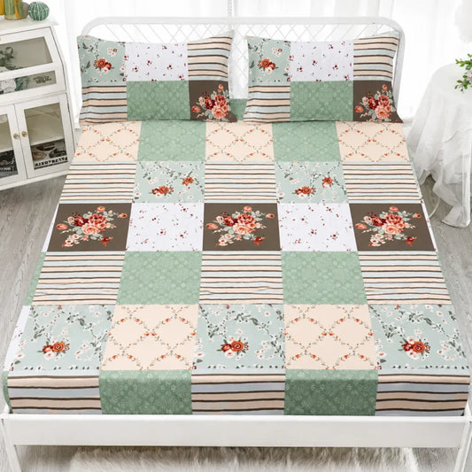 Floral Geometric Fitted Sheet