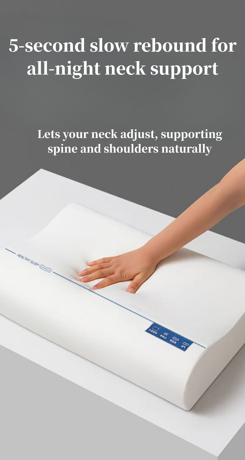 Pressure relief diagram of memory foam pillow evenly distributing head and neck weight