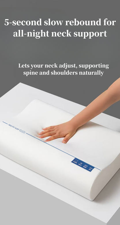 Pressure relief diagram of memory foam pillow evenly distributing head and neck weight