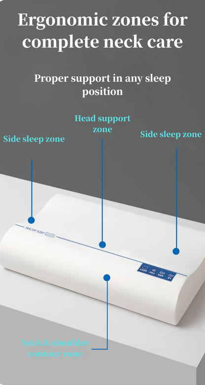 Ergonomic neck support pillow compared to traditional pillow to reduce stiffness