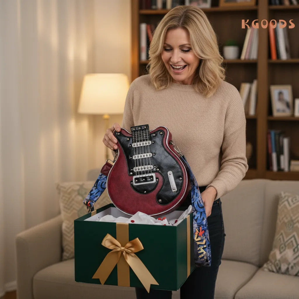 Unique fashion accessory inspired by electric guitars