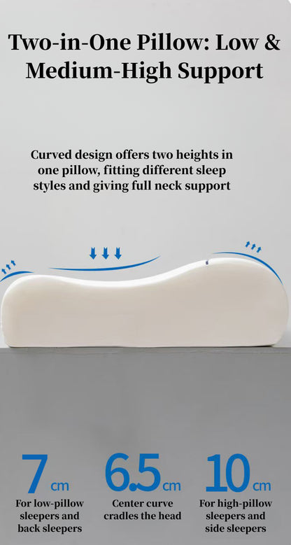 Minimalist bedroom decor featuring zero pressure memory foam pillow on bed