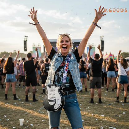 Trendy crossbody bag in guitar shape for stylish women