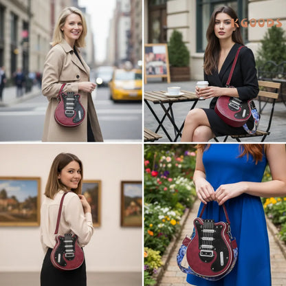 Stylish guitar-shaped handbag for music festival fashion