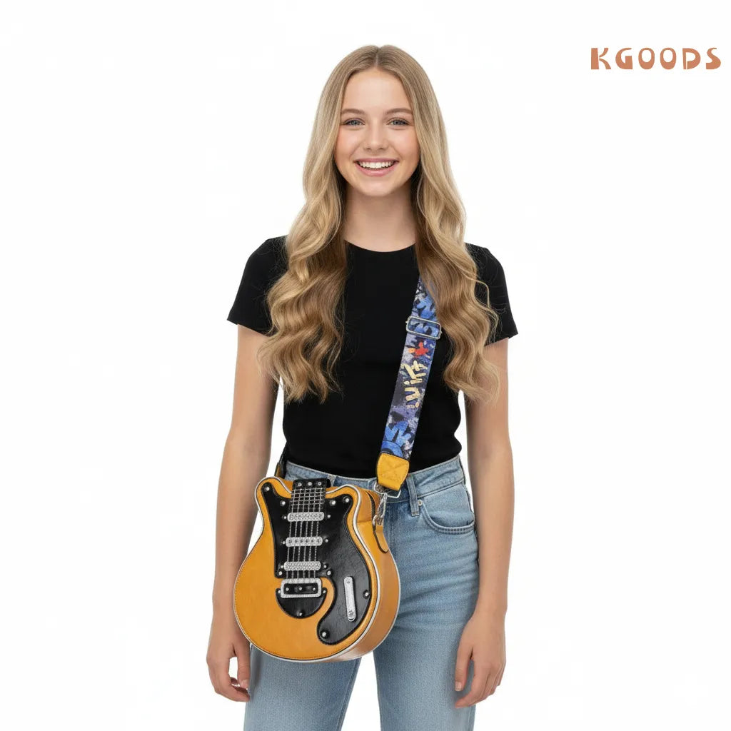 Cool rockstar-style crossbody bag with statement design