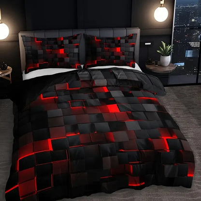 King-size Velura 3D Gradient Bedding Set showing full layout and pillow shams