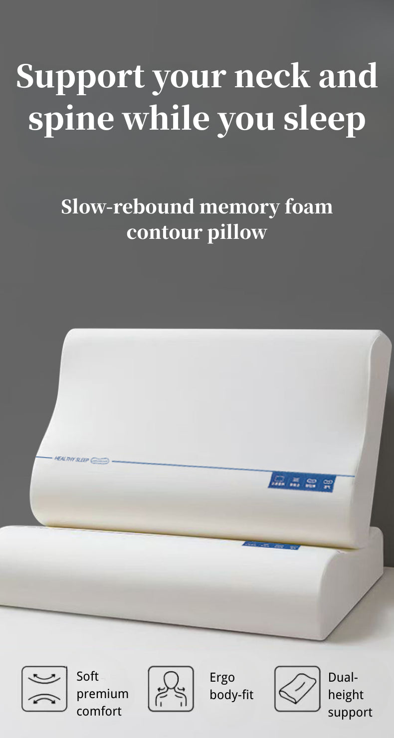 Orthopedic memory foam pillow providing zero pressure support for side and back sleepers